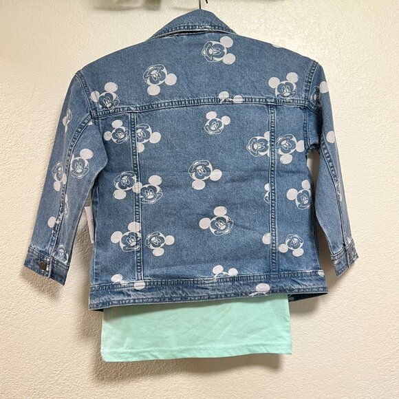 NWT Disney Mickey Mouse 2 Piece Denim Jacket and T Shirt Kids Size 3T - Picture 5 of 6